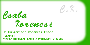 csaba korencsi business card